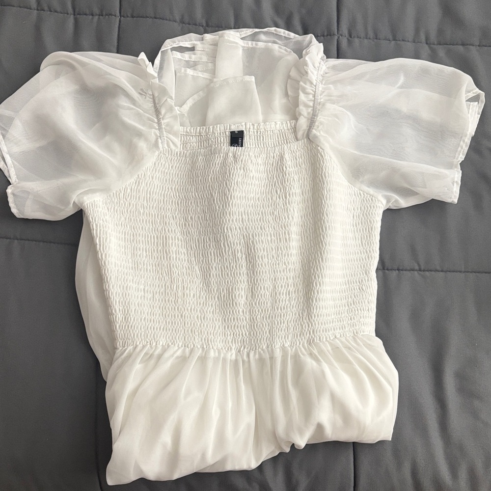 Amazon White Smocked Maxi Dress
